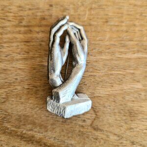 Pewter brooch replica of Augustine Rodin's sculpture ''The Cathedral'' PMA hands